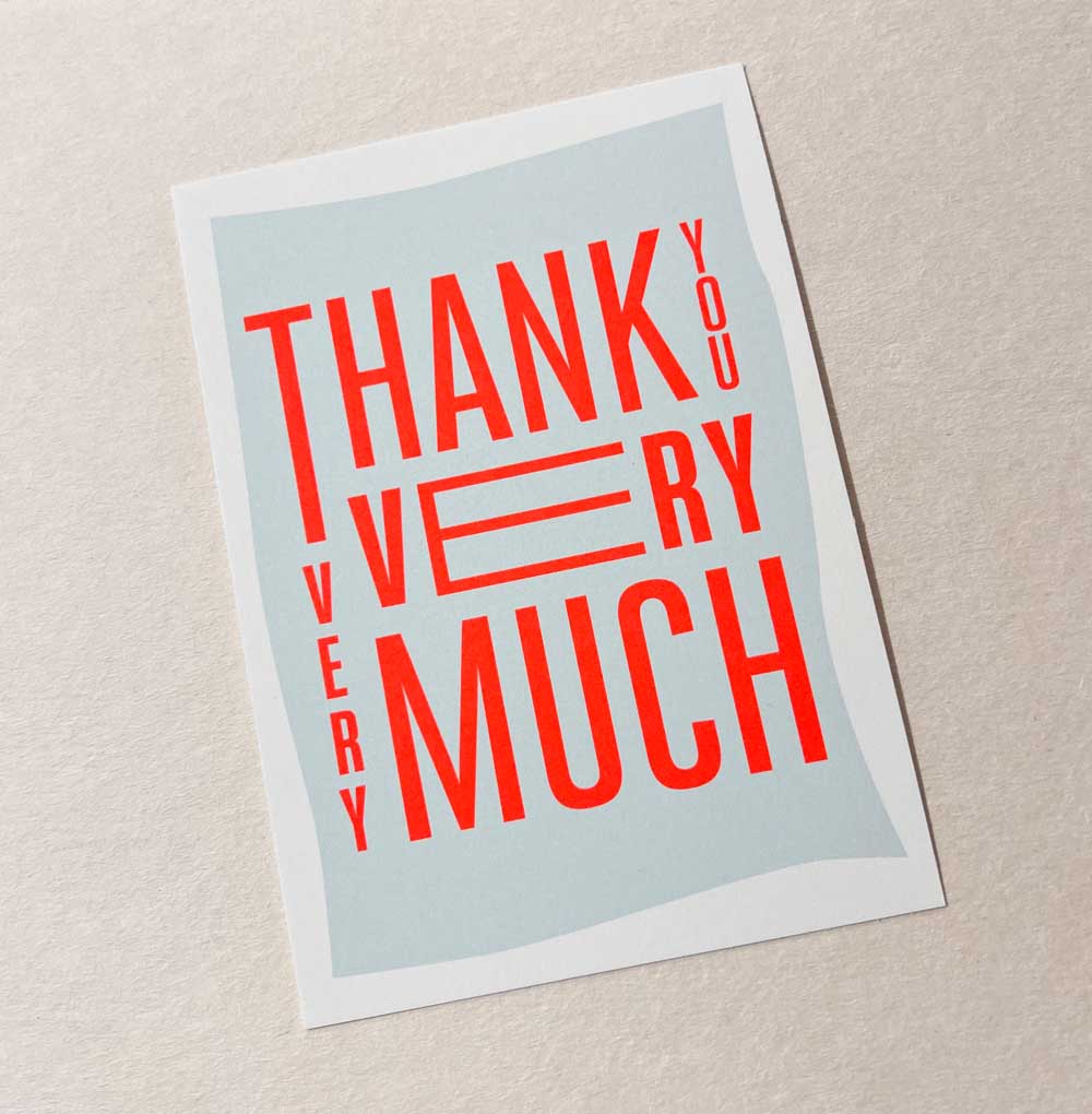 Thank you very much - Postkarte mit Neondruck