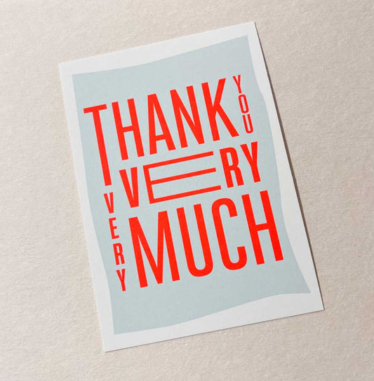 Thank you very much - Postkarte mit Neondruck