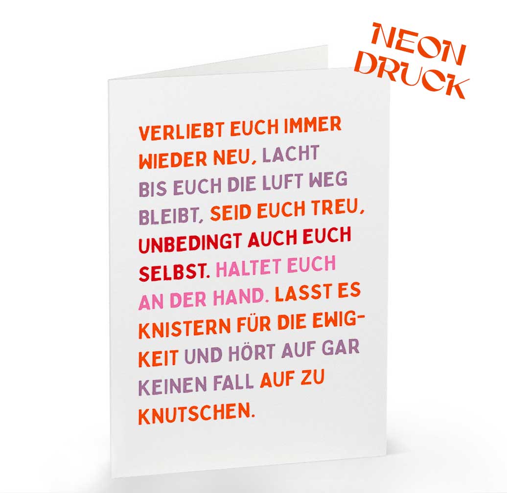 Klappkarte Verliebt euch immer wieder neu
