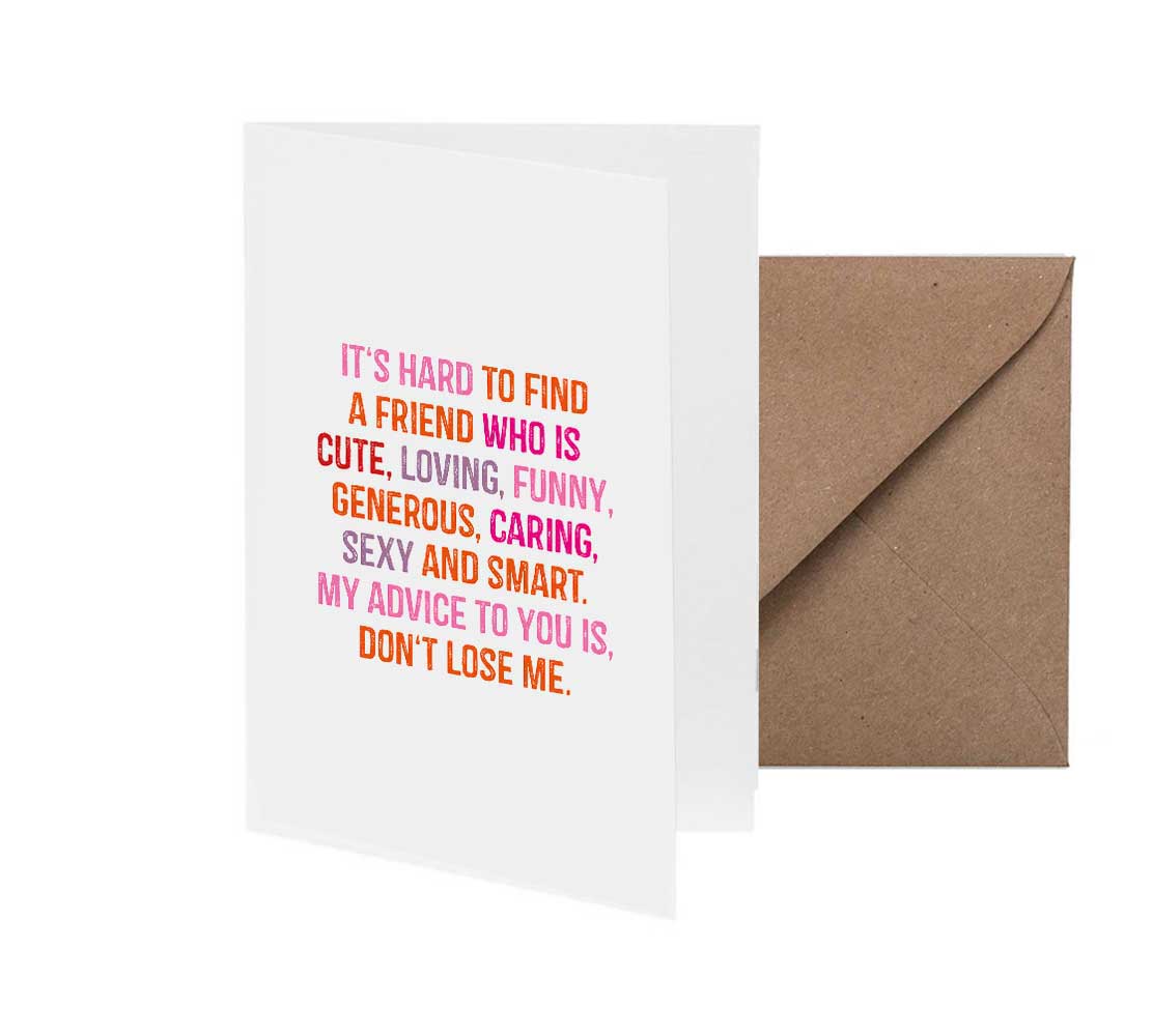 Klappkarte Don't lose me - Mit Neondruck