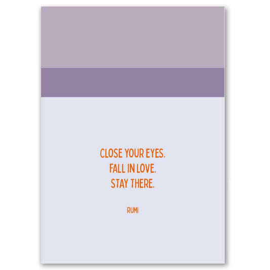 Postkarte Close your Eyes...