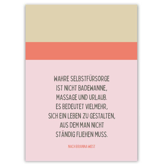 Postkarte Wahre Selbstfürsorge