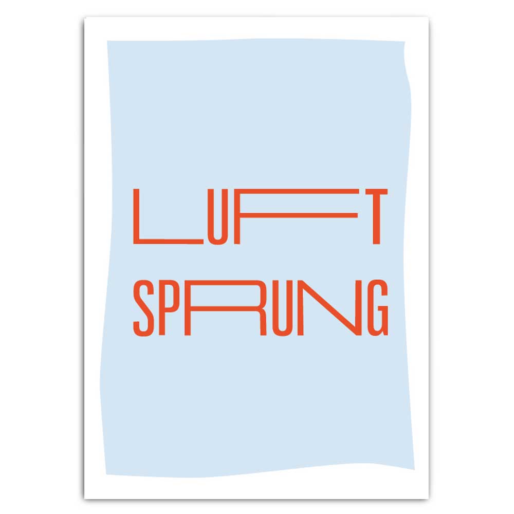 Luftsprung - Postkarte mit Neondruck