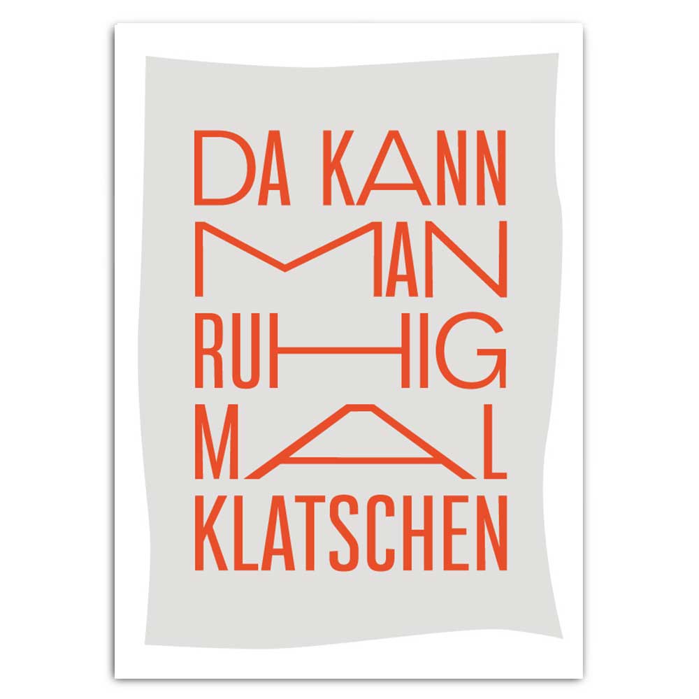 Da kann mal ruhig mal klatschen - Postkarte mit Neondruck
