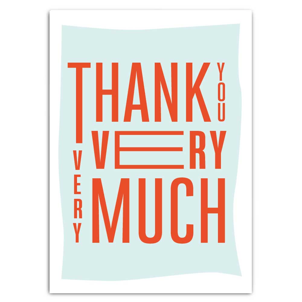 Thank you very much - Postkarte mit Neondruck