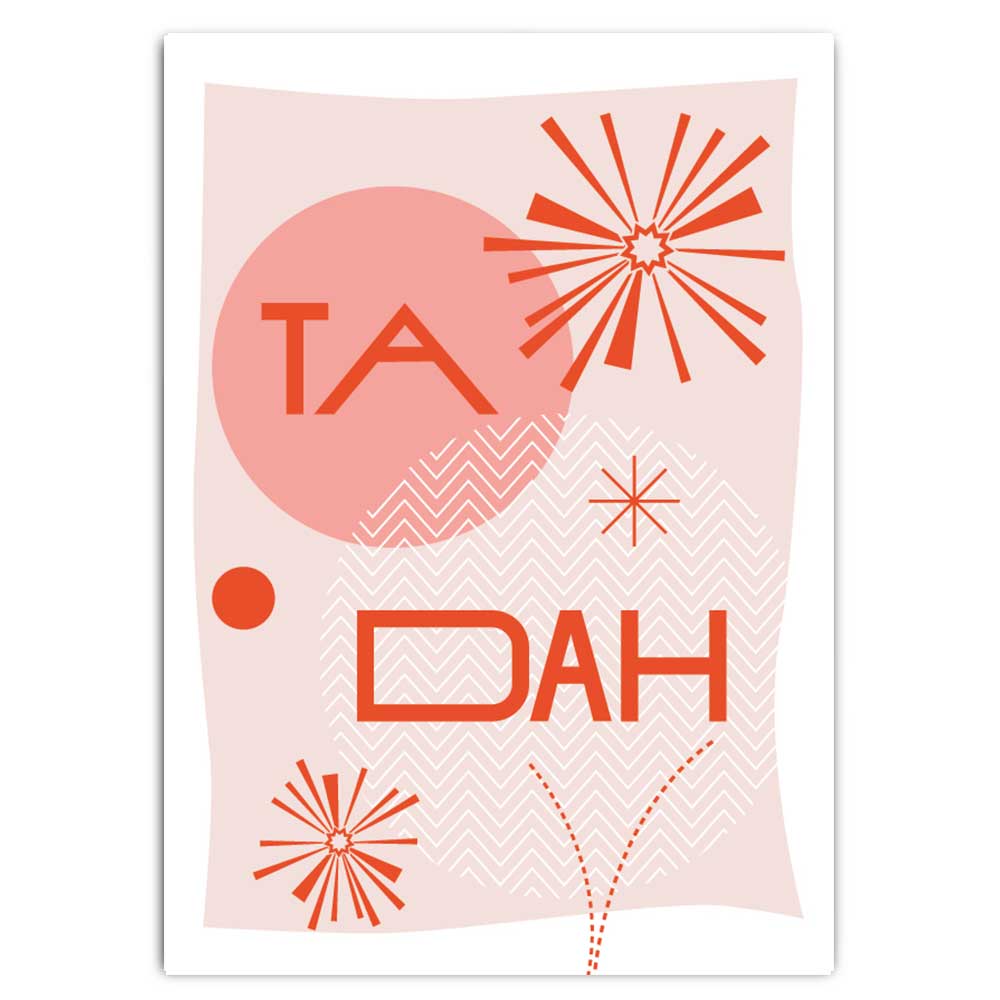 TA DAH - Postkarte mit Neondruck