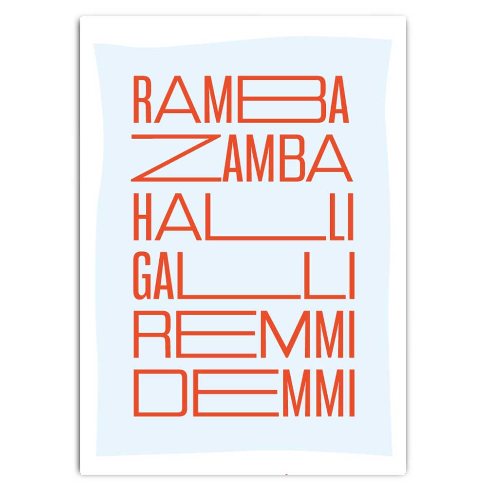 RambaZamba - Postkarte mit Neondruck