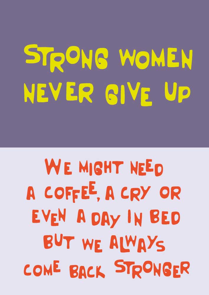 Strong Woman...; Postkarte A6 mit Neondruck