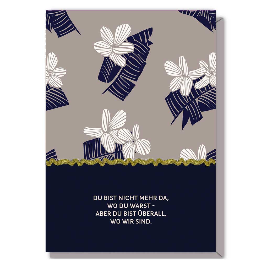 Trauerkarte Du bist nicht mehr da....