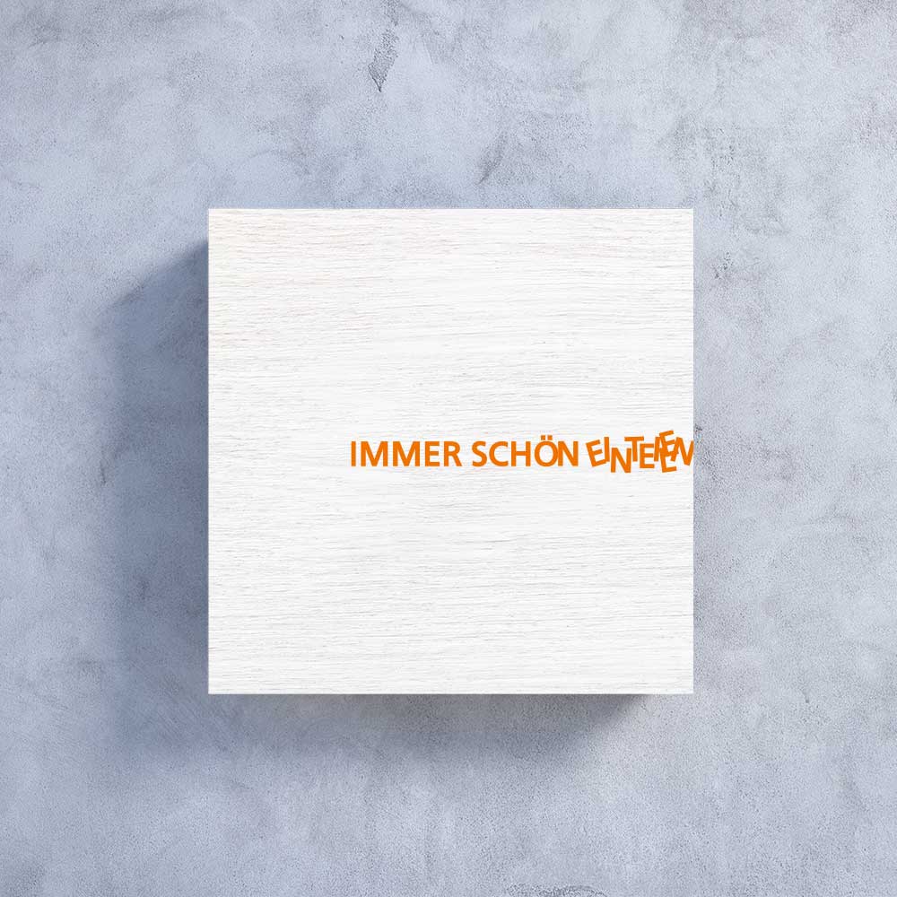 Holzbildchen 11 x 11 cm mit Text immer schön einteilen