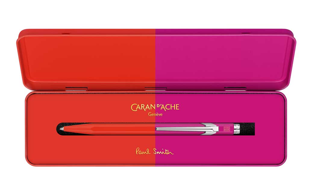 Kopie von Caran d'Ache Kugelschreiber 849, Warmred-Melrosepink, Paul Smith