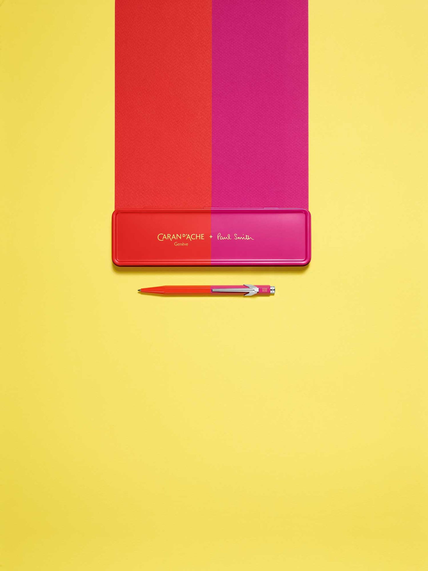 Kopie von Caran d'Ache Kugelschreiber 849, Warmred-Melrosepink, Paul Smith