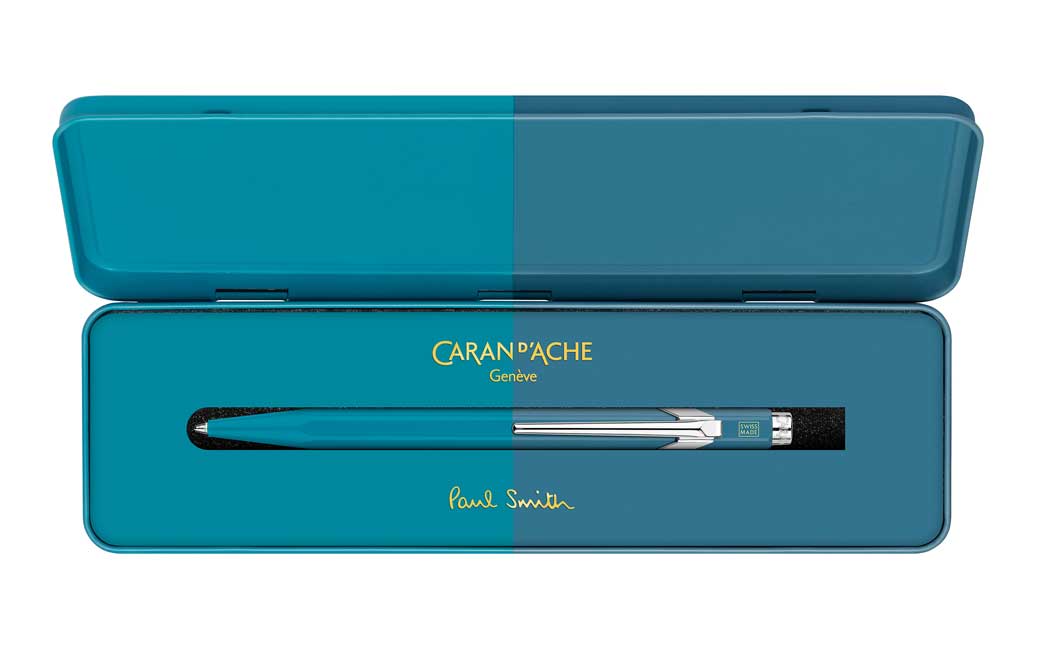 Caran d'Ache Kugelschreiber 849, Cyan-Steel, Paul Smith