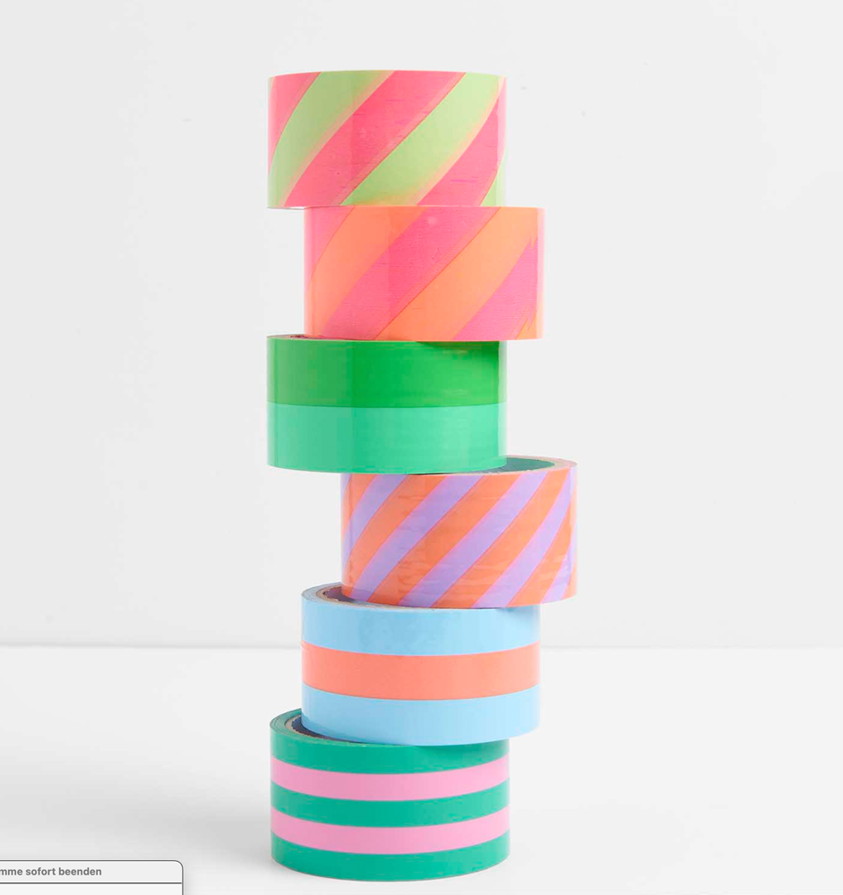 Paketband Super Tape hellblau neon orange