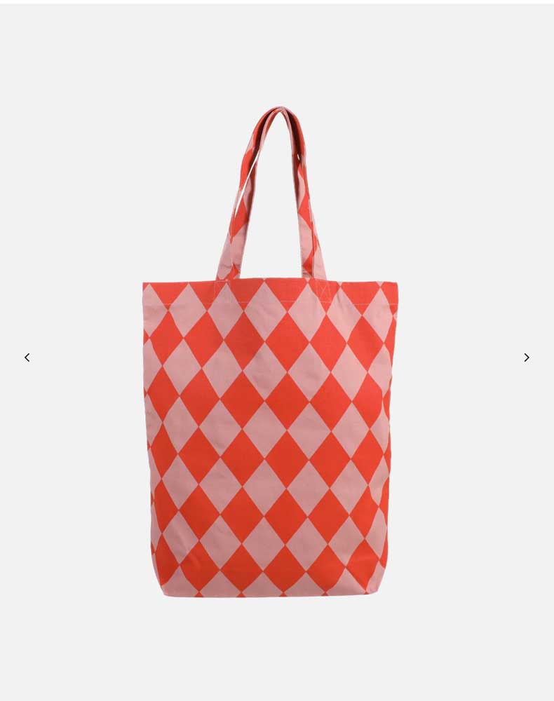 Baumwolltasche Rauten orange-beige