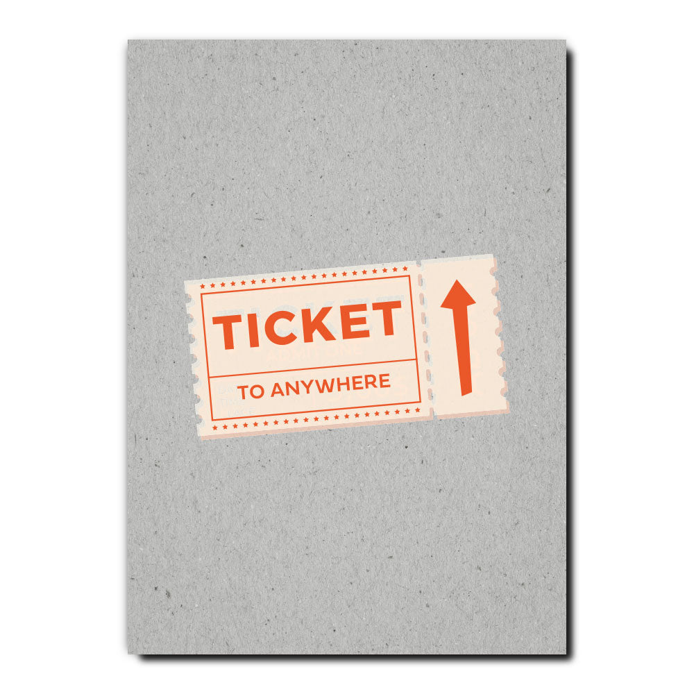 Ticket to anywhere Postkarte