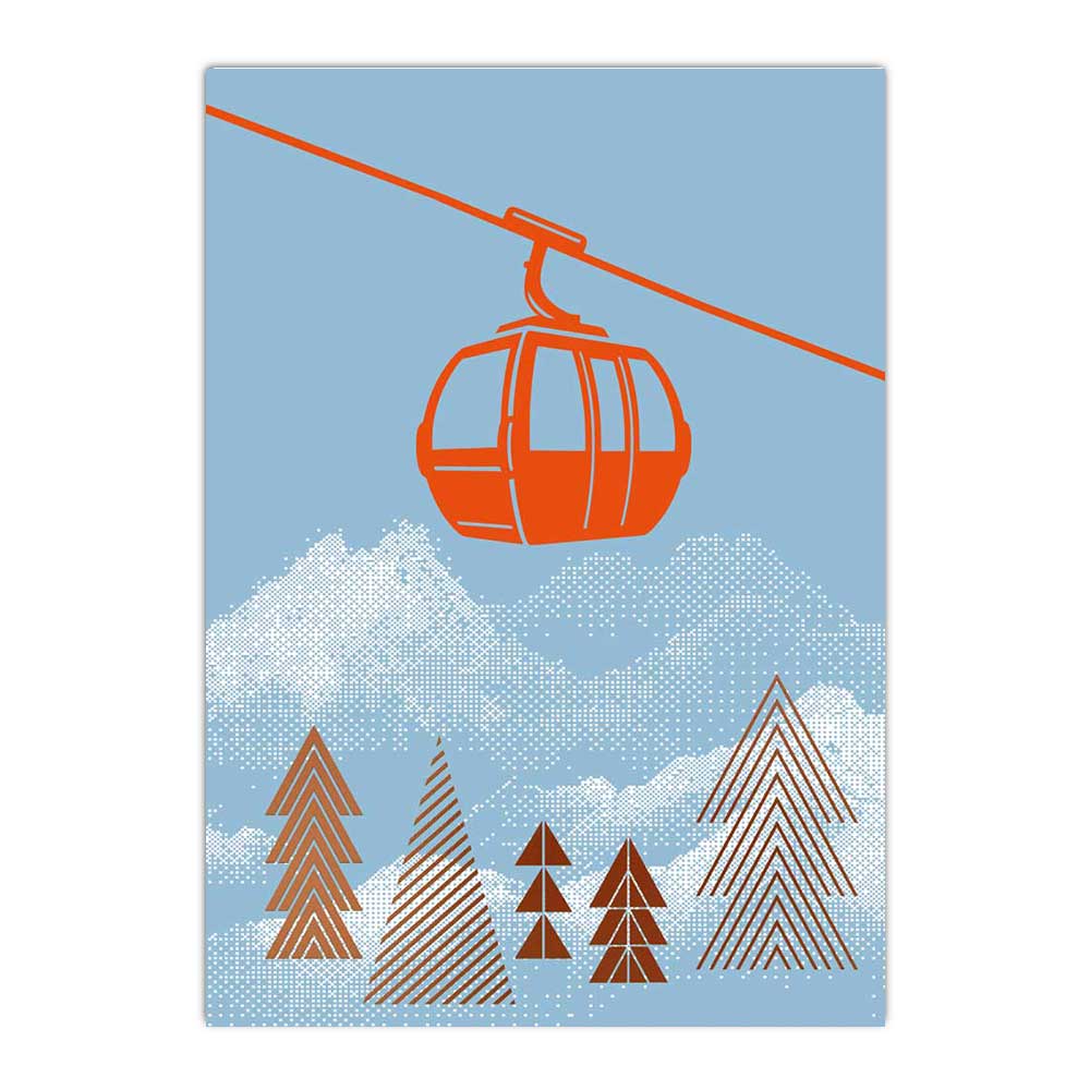 Postkarte Winter Seilbahn