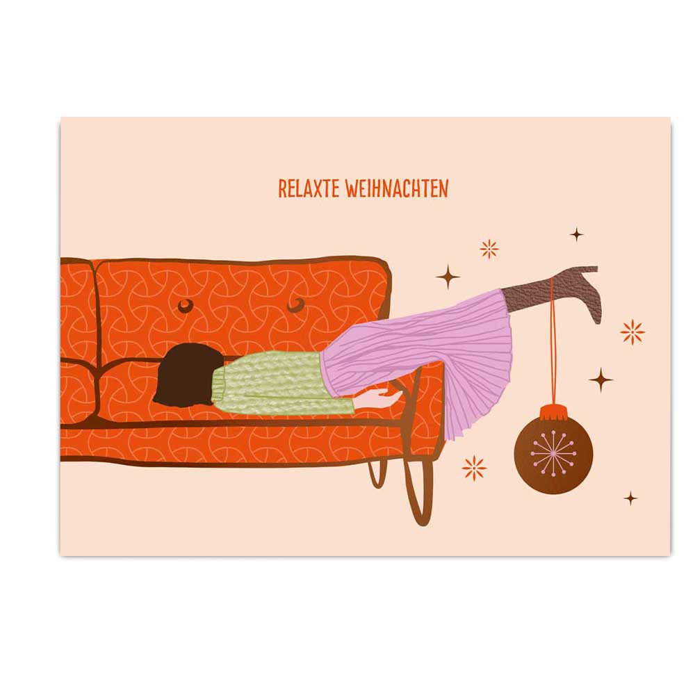 Postkarte Relaxte Weihnachten