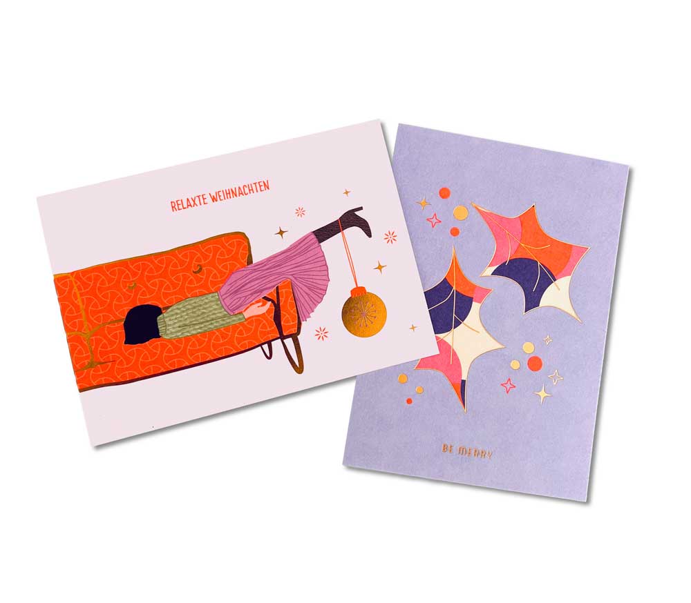 Postkarte Relaxte Weihnachten