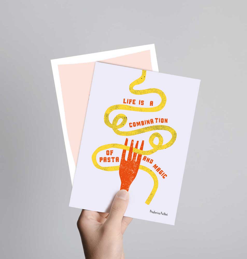 Postkarte mit Neondruck Life is...