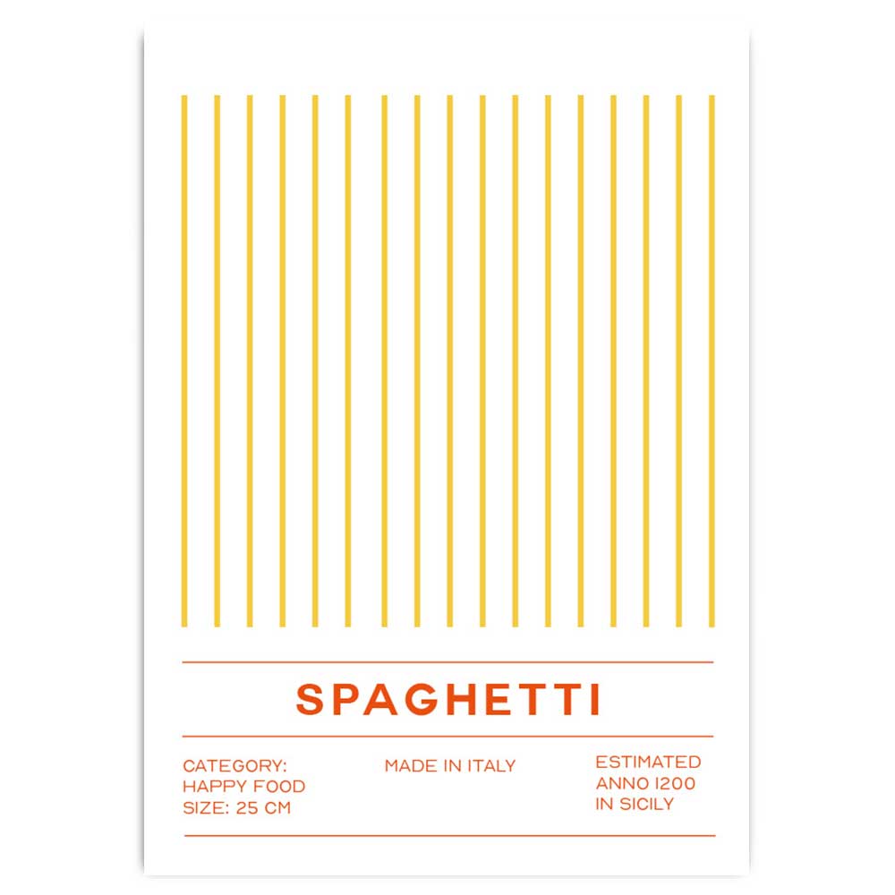 Postkarte mit Neondruck Spaghetti