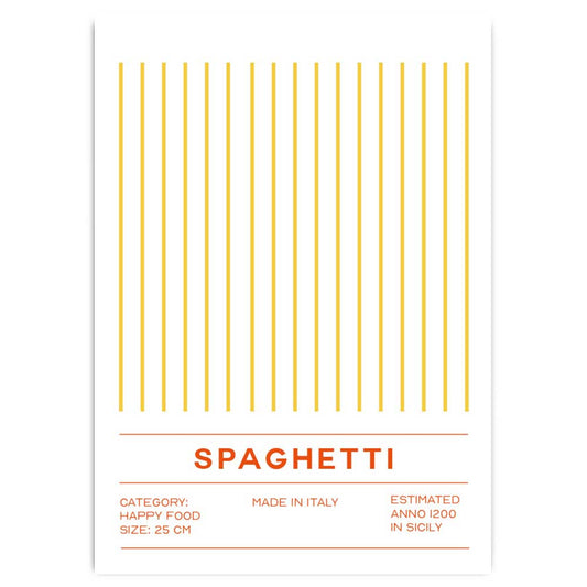 Postkarte mit Neondruck Spaghetti