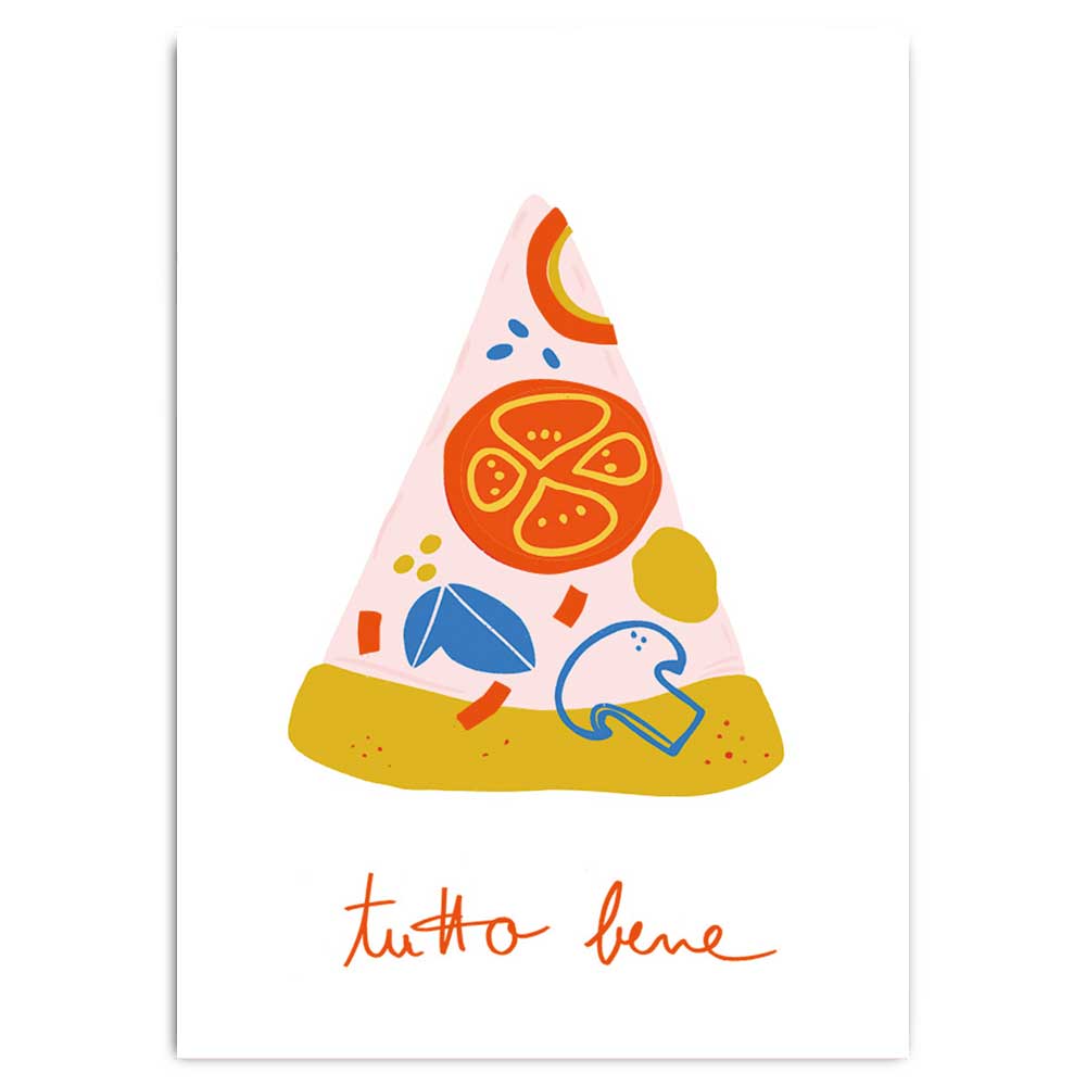 Postkarte mit Neondruck Tutto bene