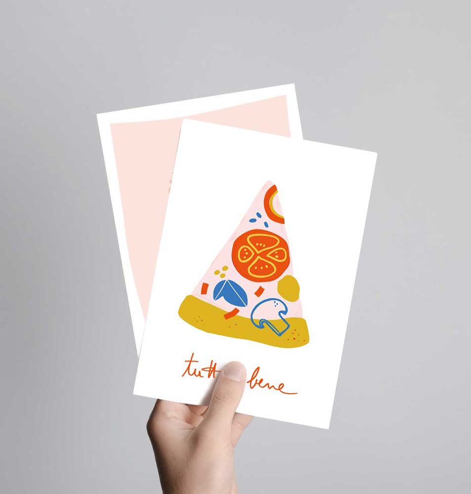 Postkarte mit Neondruck Tutto bene