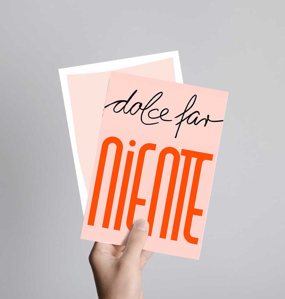 Postkarte mit Neondruck Dolce far niente