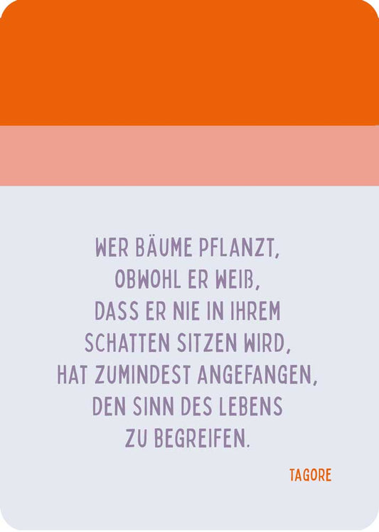 Wer Bäume pflanzt...