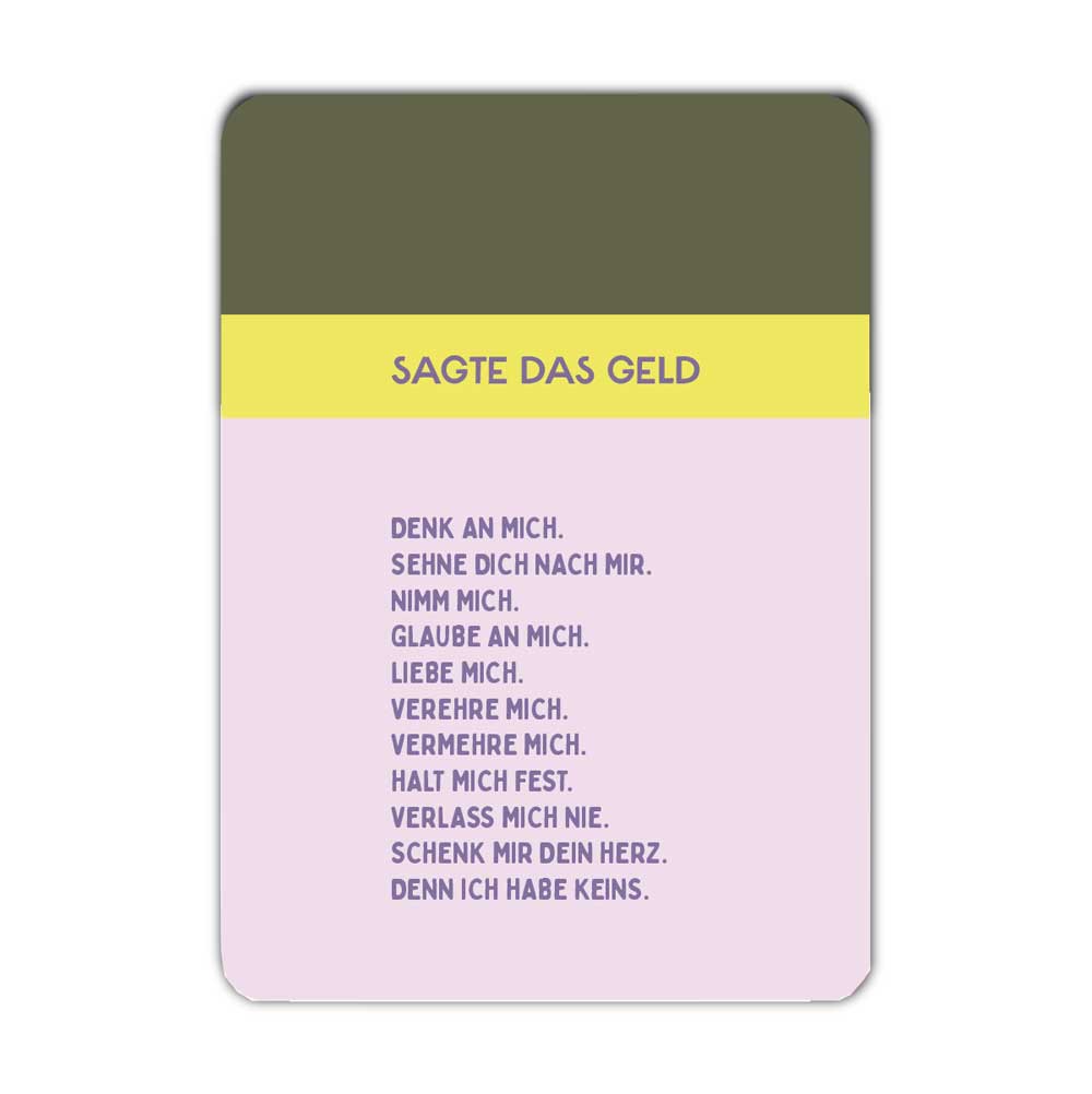 Postkarte Sagte das Geld...