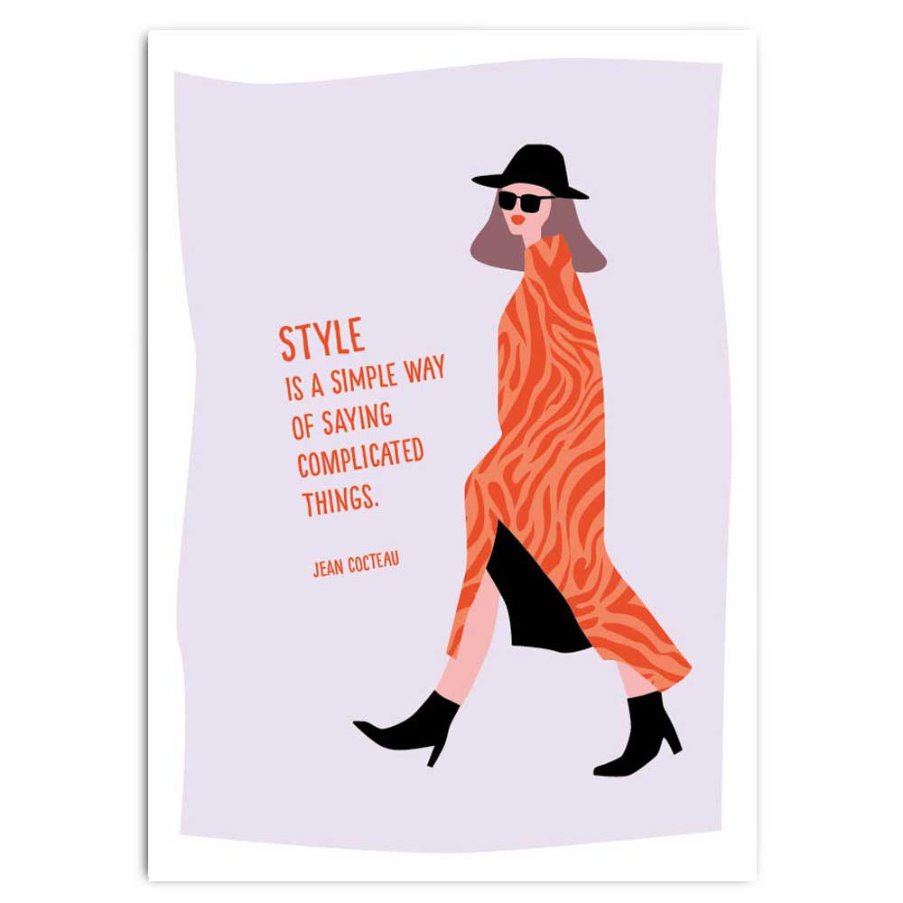 STYLE is a simply way of saying complicated things (Postkarte mit Neondruck)