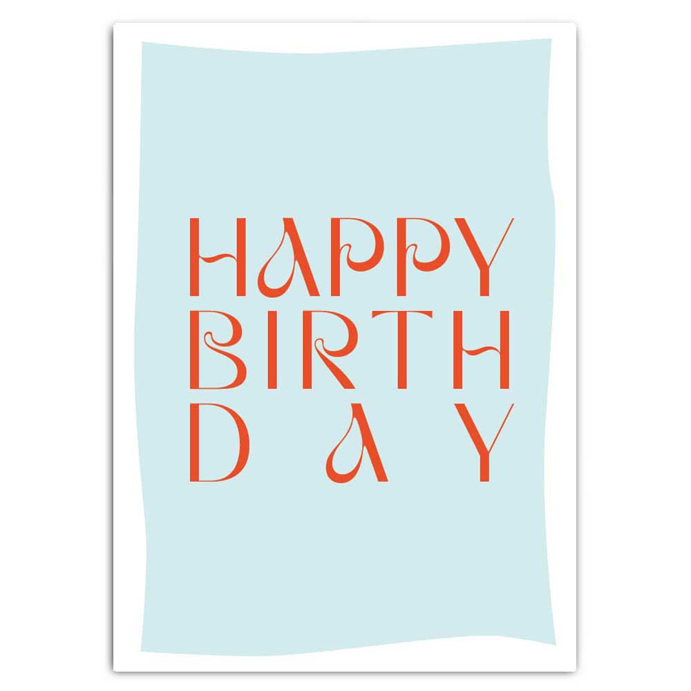 Happy Birthday Typo (Postkarte mit Neondruck)