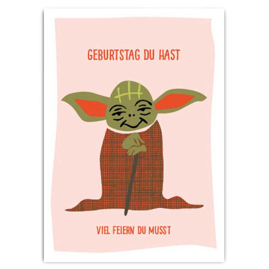 Postkarte mit Neondruck, Geburtstag du hast, viel feiern du musst