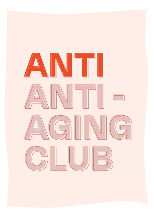 Postkarte mit Neondruck Anti Anti-Aging Club