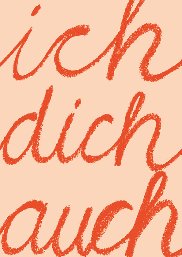 Postkarte mit Neondruck Ich dich auch