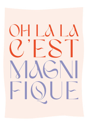 Postkarte mit Neondruck Oh lala, c'est magnifique
