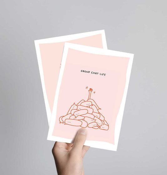 Postkarte mit Neondruck Group Chat Life