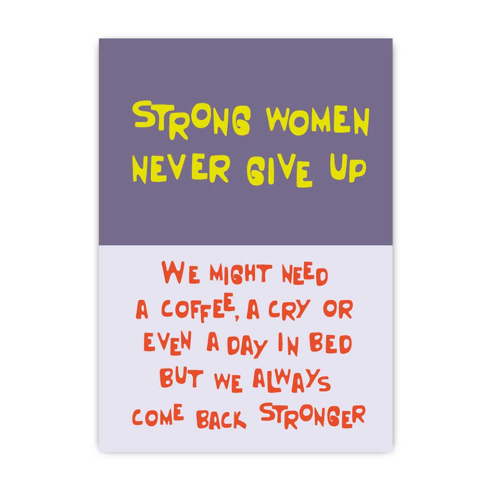 Strong Woman...; Postkarte A6 mit Neondruck