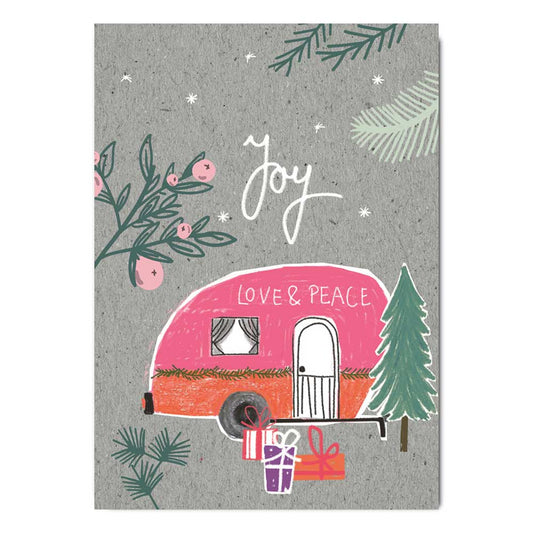 Postkarte Joy, Love and Peace