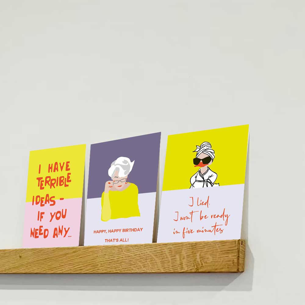 Strong Woman...; Postkarte A6 mit Neondruck