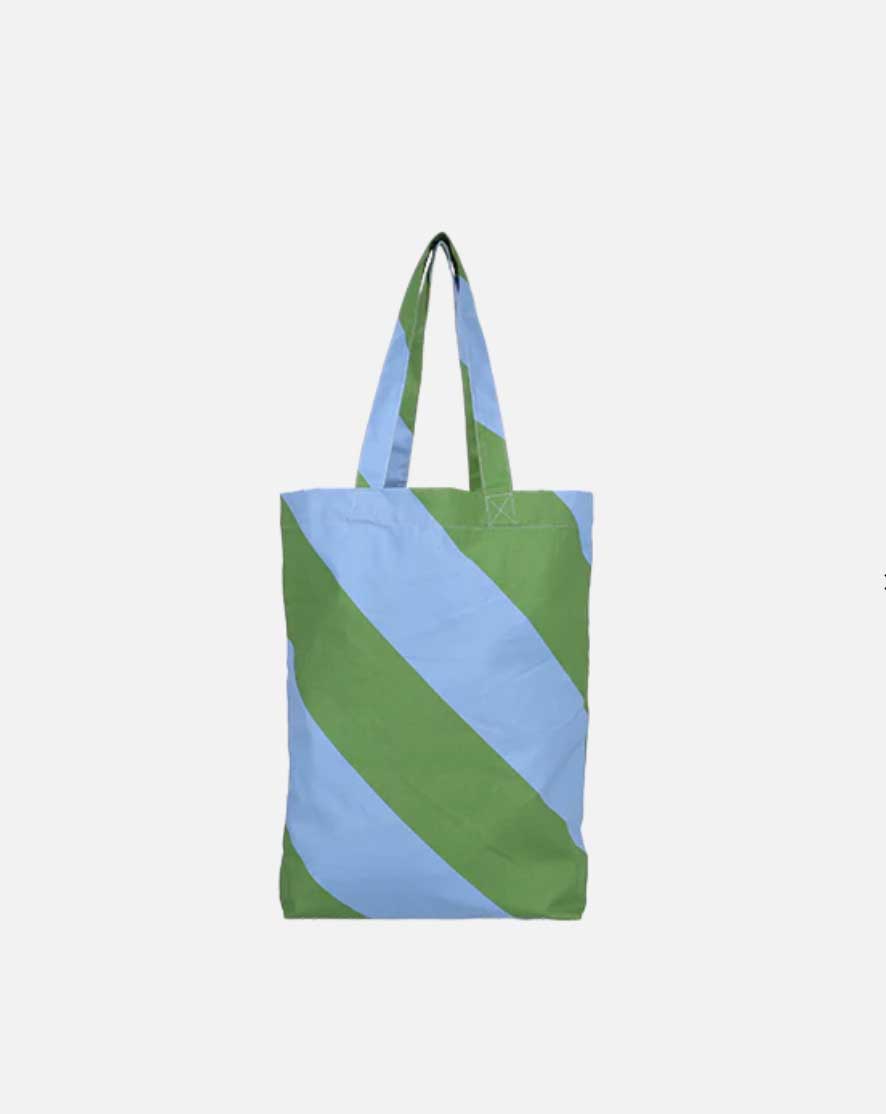 Baumwolltasche diagonal grün blau
