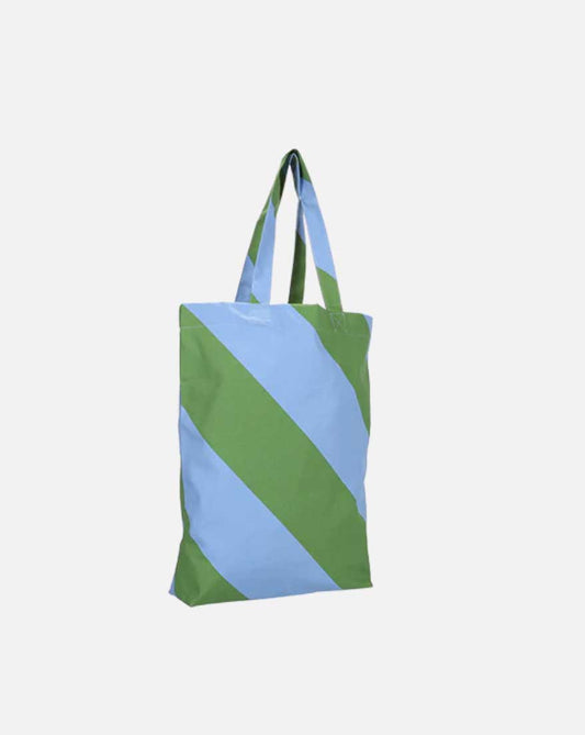 Baumwolltasche diagonal grün blau
