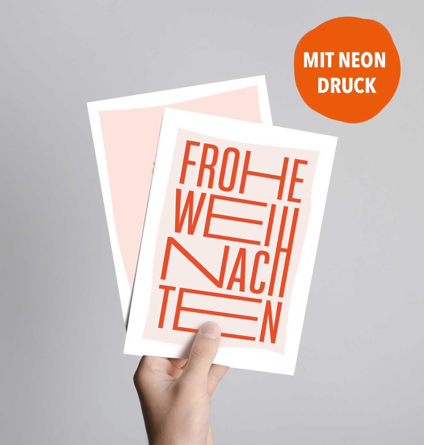 Frohe Weihnachten (Postkarte mit Neondruck)