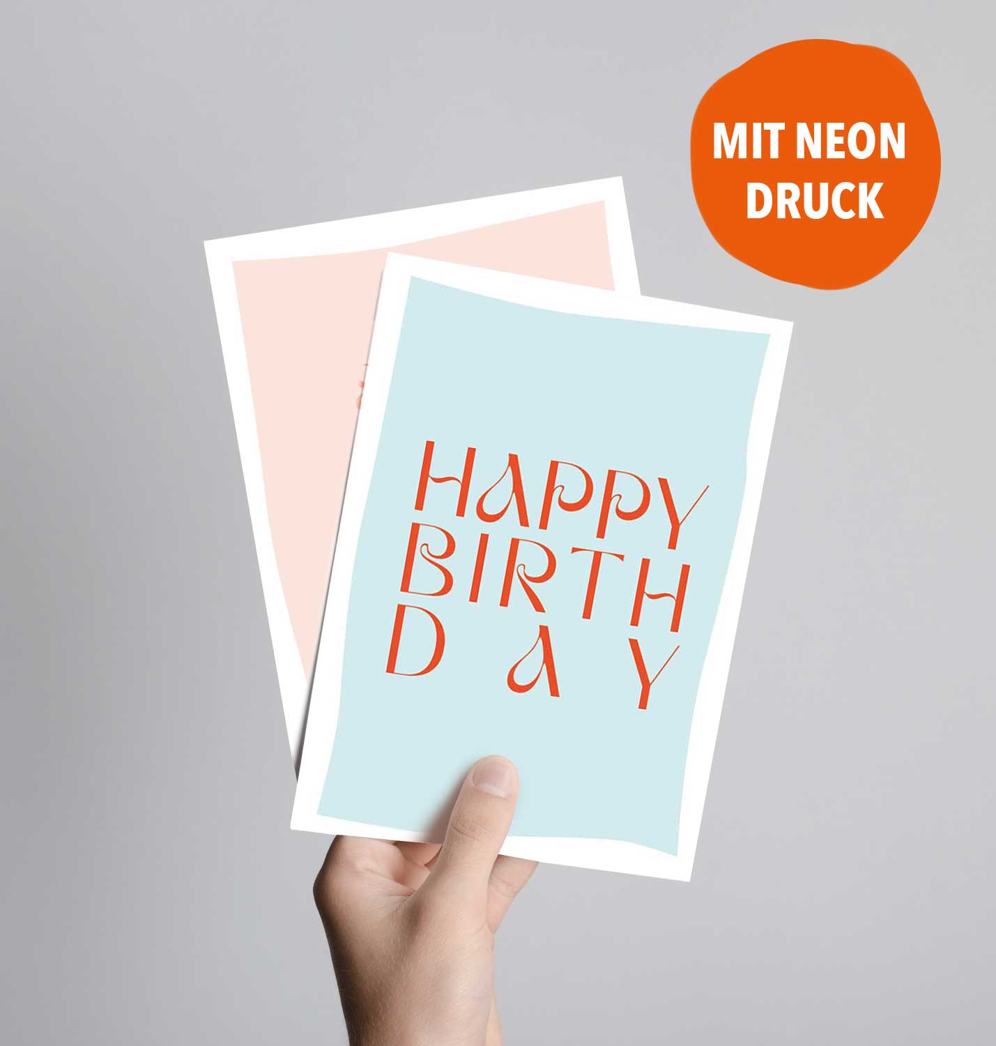 Happy Birthday Typo (Postkarte mit Neondruck)