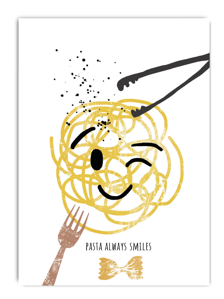 Pasta always smiles