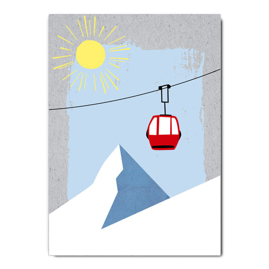 Matterhorn mit Gondel, Postkarte