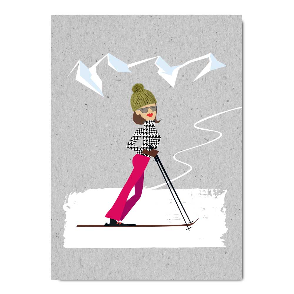 Skigirl, Postkarte